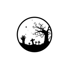 Design Vector grave Happy Halloween 2025 for festival day element icon 