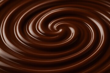Naklejka premium Rich melted chocolate swirl with glossy highlights and flowing marble textures close up