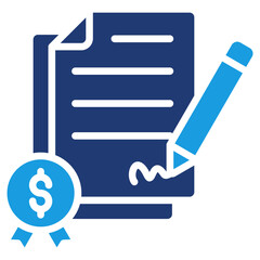 Contract Glyph Blue Icon