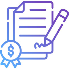 Contract Gradient Line Icon