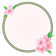 Fototapeta premium グラデーションが綺麗な花で縁取ったフレームのイラスト素材