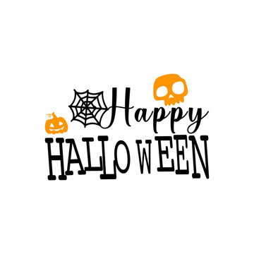 Design Vector Typography Happy Halloween 2025 for festival day element icon 