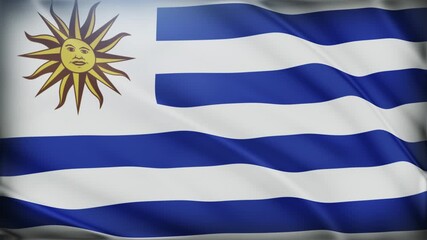 Flag of uruguay showcases a sun symbol and stripes, great for patriotic designs, travel promotions, and cultural concepts. - Powered by Adobe