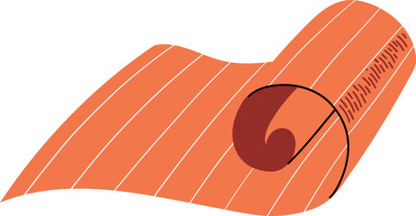 Salmon slice with swirl and lines