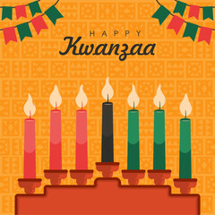 vector happy kwanzaa poster template