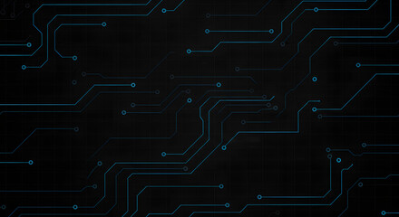Abstract Blue Circuit Board Technology Backdrop