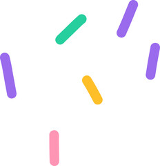 Scattered pastel sprinkles on a white background
