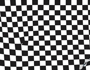 Checkered Flag Design: Black and White Pattern with Wavy Effect