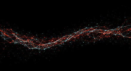 Abstract network connection transparent background