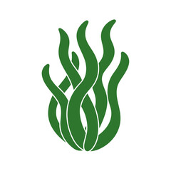 Naklejka premium Stylized green seaweed vector illustration presenting natural aquatic flora