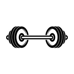 Symmetrical barbell illustration conveying strength and fitness equipment aesthetic simplicity