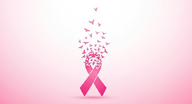 Empowering Pink Ribbon Symbolizing Hope and Awareness for Breast Cancer Support