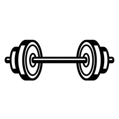 Monochrome dumbbell illustration for fitness concepts and exercise routines