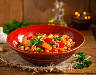 Colorful Hearty Vegetable Medley Dish.