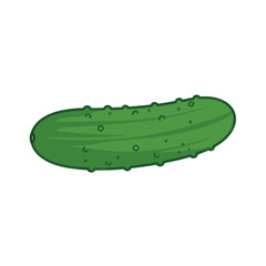 Stylized cucumber illustration featuring vibrant green color and textured surface drawing