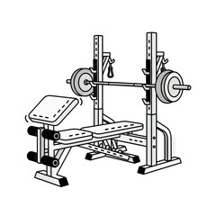 Monochrome weightlifting bench illustration showcasing exercise equipment simplicity and focus