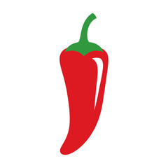 Stylized red chili pepper illustration offering bold simple design with vibrant color