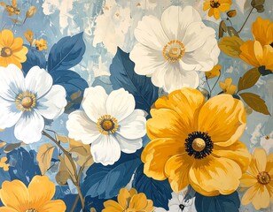 Vibrant Floral Bouquet Painting.