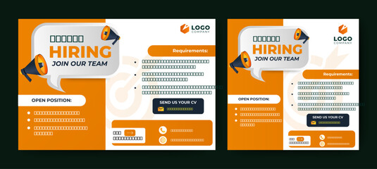 We Are Hiring Job Vacancy Social Media Post Banner Template Design And Recruitment. vector