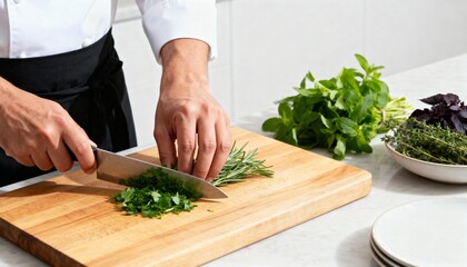 man cutting vegetables in kitchen
