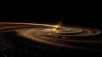 Fototapeta premium Dazzling golden nebula swirls with sparkling stardust creating a mesmerizing cosmic dance of light and wonder