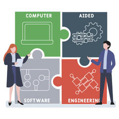 CASE - Computer Aided Software Engineering acronym. business concept background. vector illustration concept with keywords and icons. lettering illustration with icons for web banner, flyer, landing