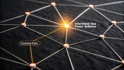 Glowing Interconnected Network of Threads Visualizing Data