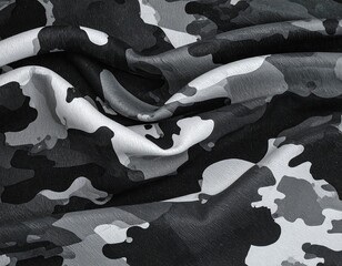 Gray Camo Fabric Texture Closeup.