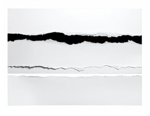 Ripped White Paper Edges Against Black Background