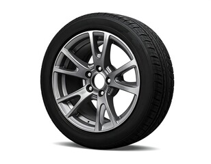 Obraz premium Gray alloy wheel with black tire