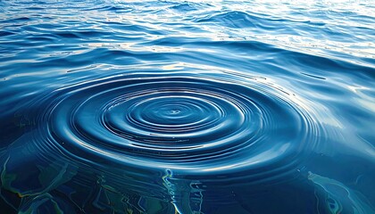 Ripples on Blue Water Surface Calm Water Scene Reflection