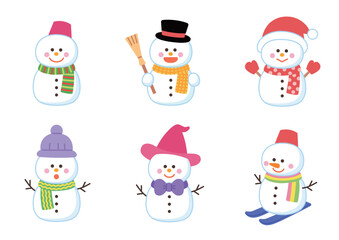 かわいい雪だるまのセット