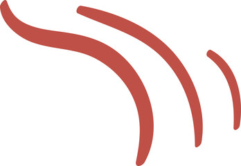 Three reddishbrown curved lines on a white background