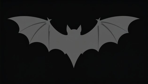 Gray bat silhouette on black background