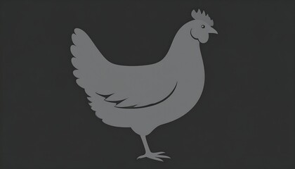 Obraz premium Gray chicken silhouette on dark background (2)