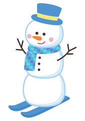 スキーをする雪だるま