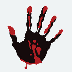 design logo icon vector illustration  halloween bloody hand