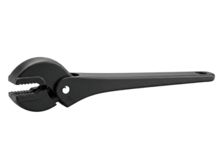 Black plastic self-adjusting wrench for plumbing and repairs on a transparent background