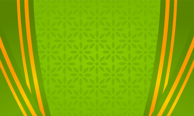 Modern luxury aesthetic abstract green background with orange striped pattern and elegant floral texture