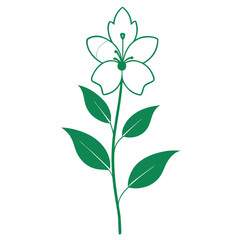 minimal  larkspur flower vector on white background