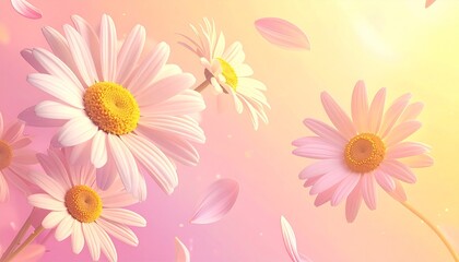 春にコスモスの花が咲いている風景