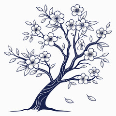 manchurian cherry tree vector