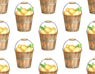 Pattern of buckets of potatoes