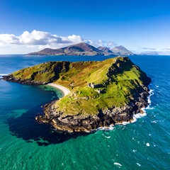 Island fortress aerial view