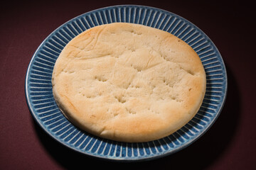 Raw food for snacks called pizza base Bread isolated 