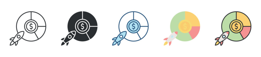 Market Penetration Icon Set Multiple Style Collection