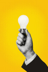 Hand Holding a Light Bulb – Bright Idea Concept