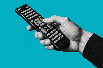Hand Holding Remote Control – Pop Art Styl