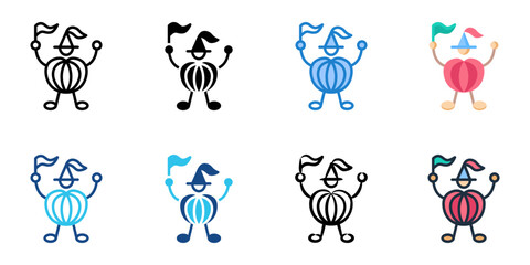 Costume contests icon set multiple style collection 
