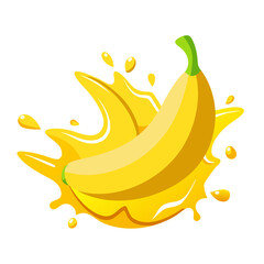 illustration of banana with water drops